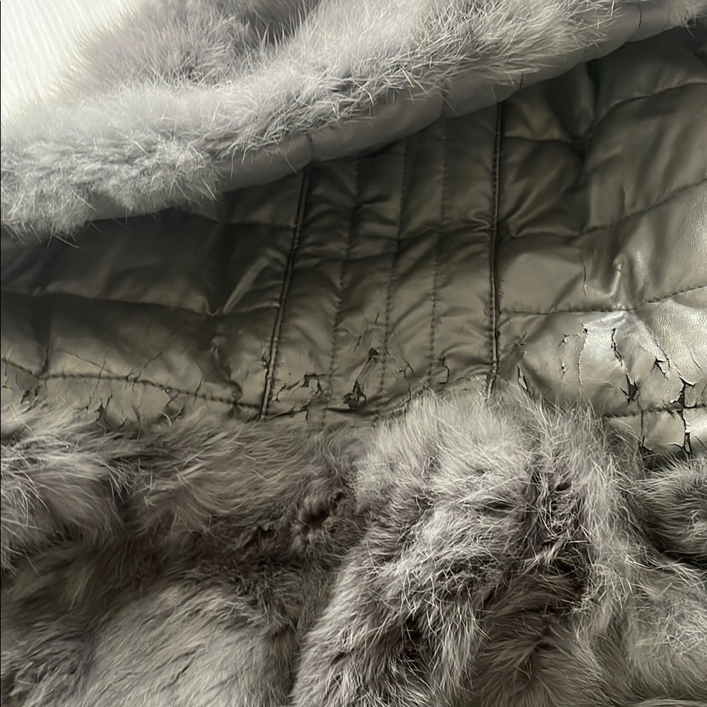 BCBGMaxAzria Gray Rabbit Fur Vest - Picture 6 of 12